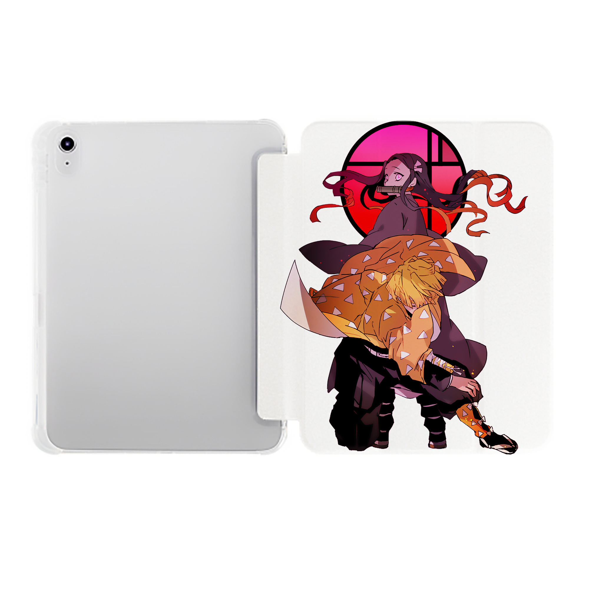 （画像用） 鬼滅の刃（きめつのやいば）我妻 善逸／あがつま ぜんいつ Agatsuma Zenitsu IPad ケース ペン収納付き 三つ折りスタンド PUレザー×シリコン 対応機種9.5/10.5/10.9インチ